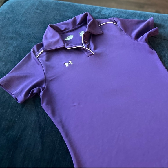 Women’s Under Armour Short Sleeve Polo in Purple and White Size Small - Picture 4 of 12